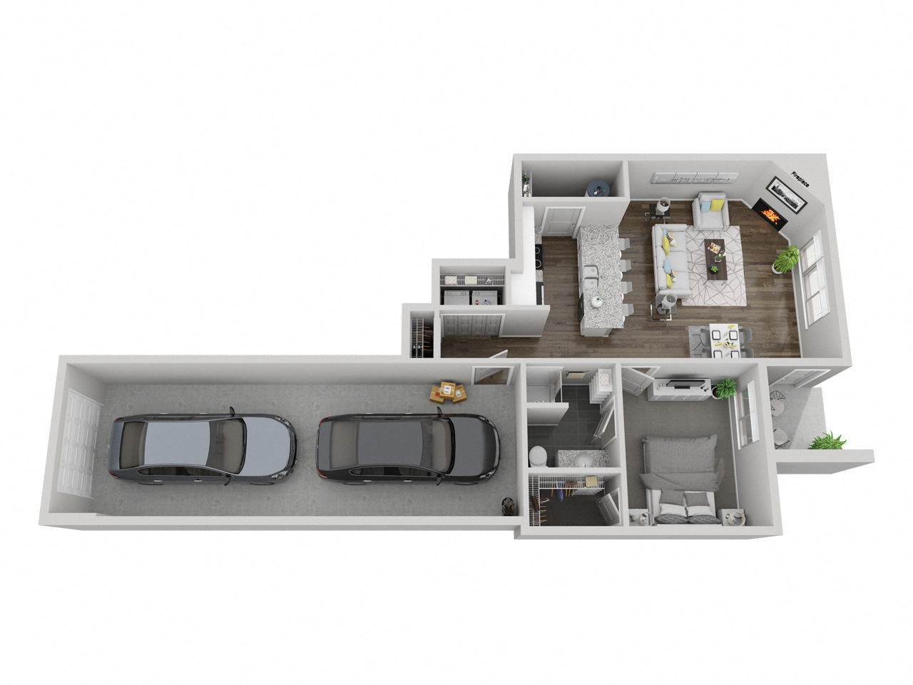 Floor plan for 1 bed, 1 bath, 786 sqft